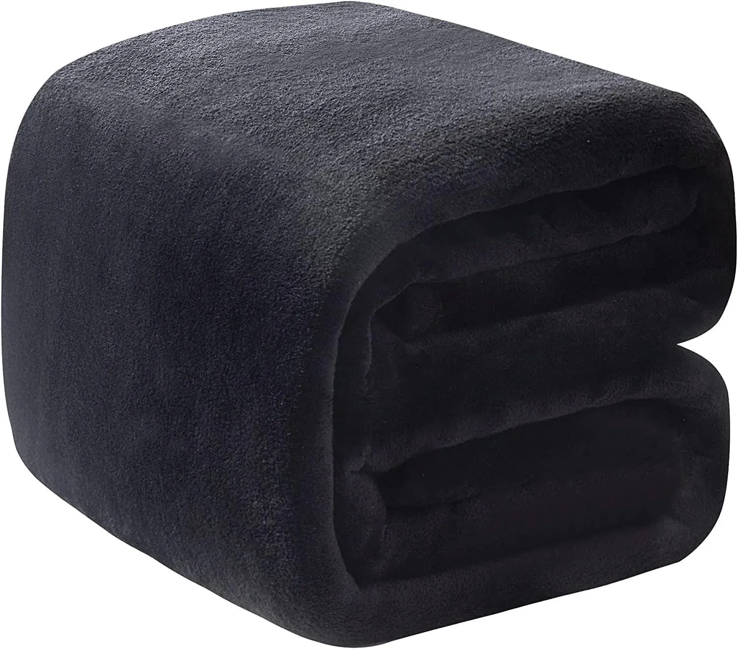 Polar Fleece Blanket King Size Lightweight Throw for The Bed Extra Soft Brush Fabric Super Warm Sofa Blanket 90" x 108"(Black King)