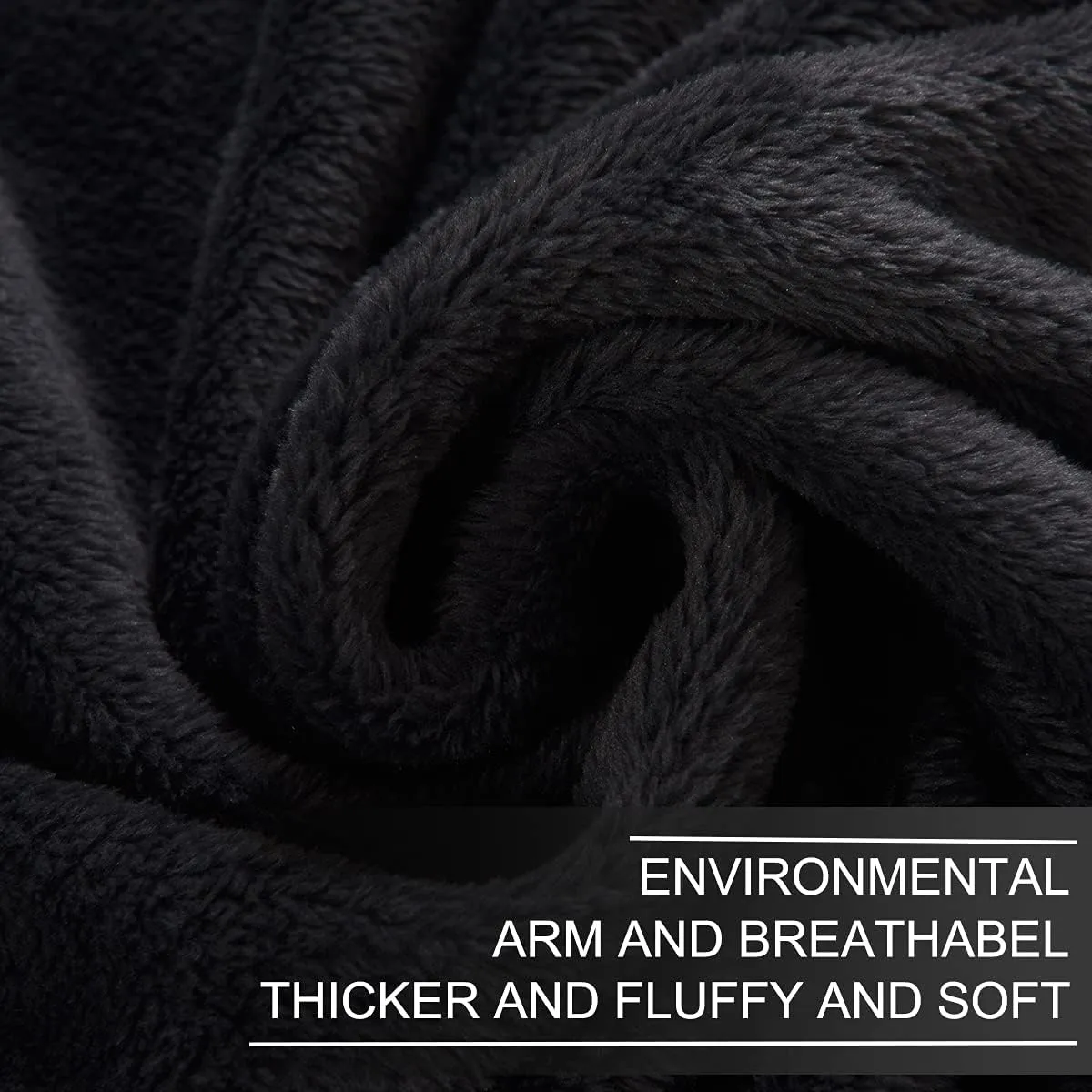 Polar Fleece Blanket King Size Lightweight Throw for The Bed Extra Soft Brush Fabric Super Warm Sofa Blanket 90" x 108"(Black King)