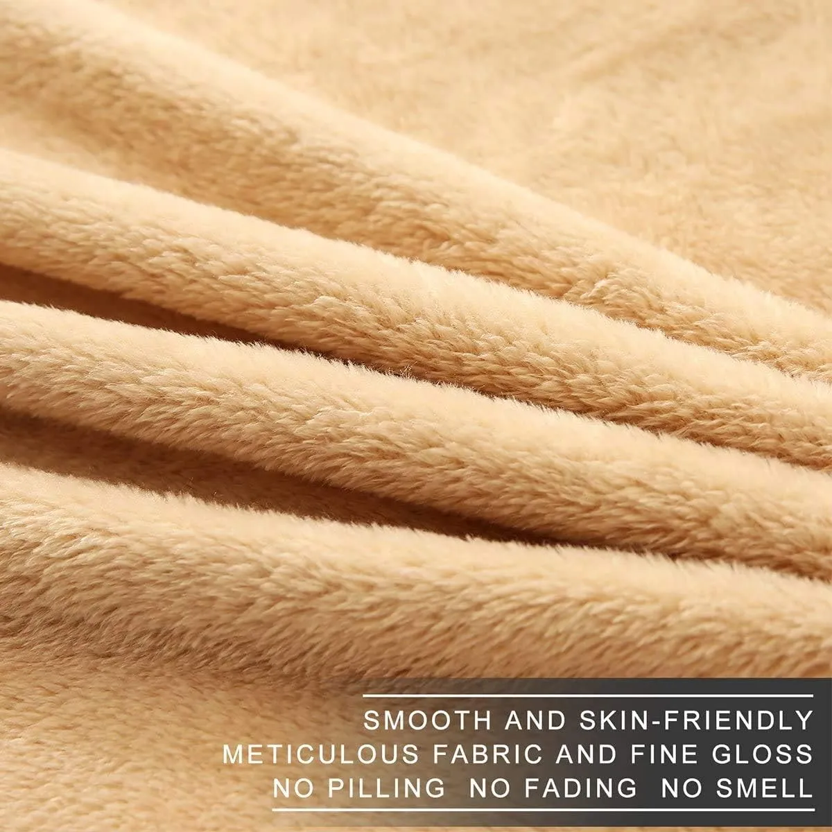 Polar Fleece Blankets King Size for The Bed Extra Soft Brush Fabric Super Warm Sofa Blanket 90" x 108"(Camel King)