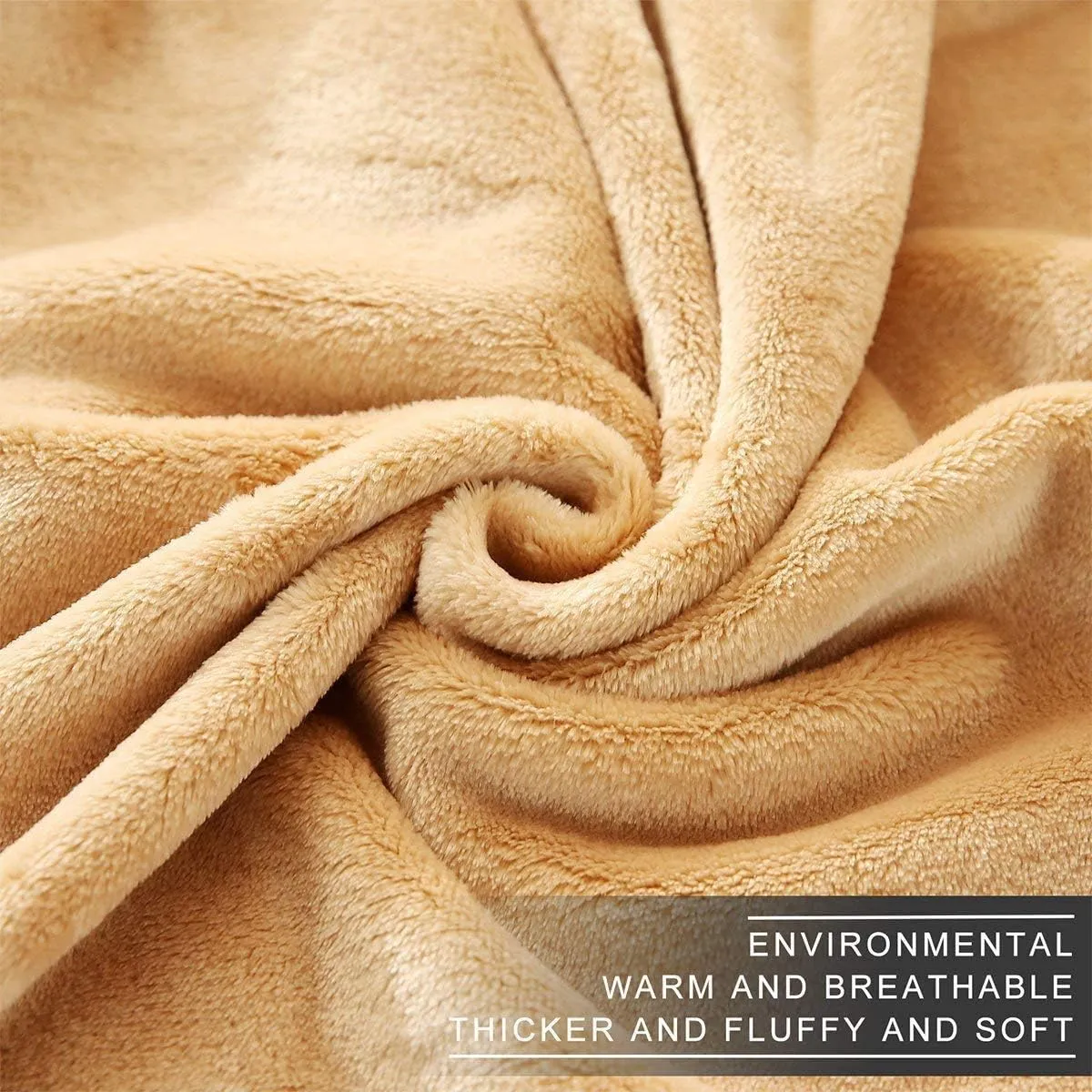 Polar Fleece Blankets King Size for The Bed Extra Soft Brush Fabric Super Warm Sofa Blanket 90" x 108"(Camel King)