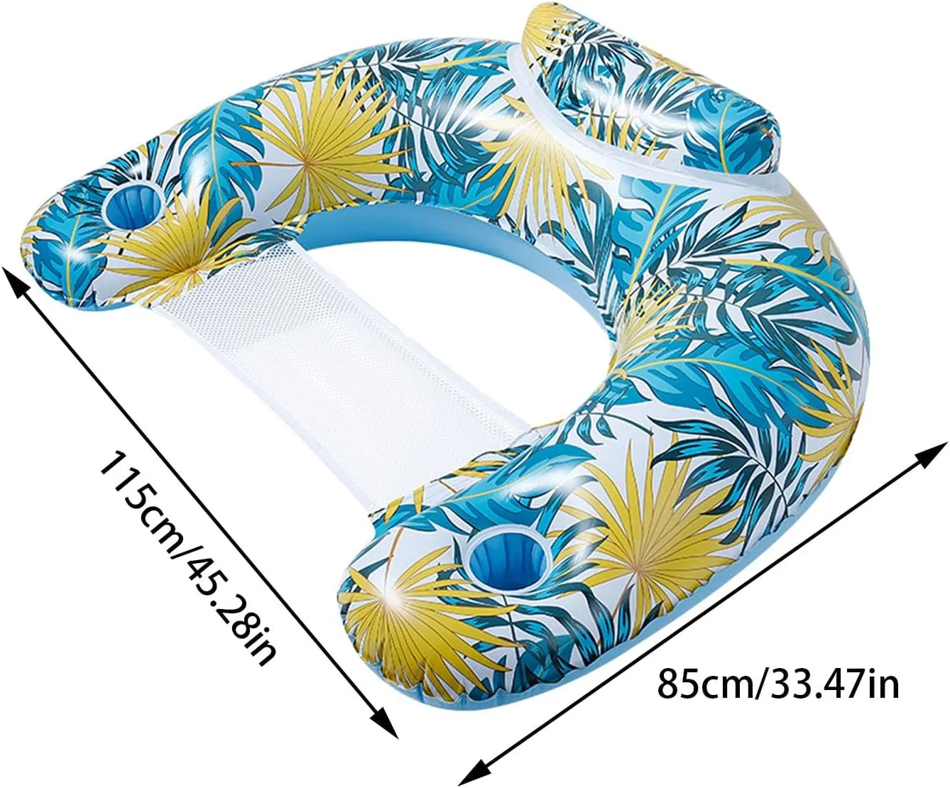 Pool Floats Adult, 2 Packs Inflatable Pool Chair with Cupholders & Handles,Pool Hammock Floats for Adults,Pool Toys,Premium Summer Water Floats for Lakes,Rivers,Beaches,Parties