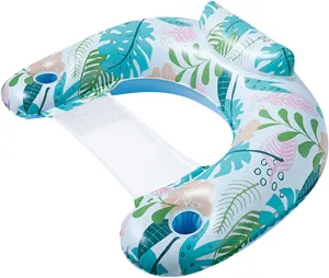 Pool Floats Adult, 2 Packs Inflatable Pool Chair with Cupholders & Handles,Pool Hammock Floats for Adults,Pool Toys,Premium Summer Water Floats for Lakes,Rivers,Beaches,Parties