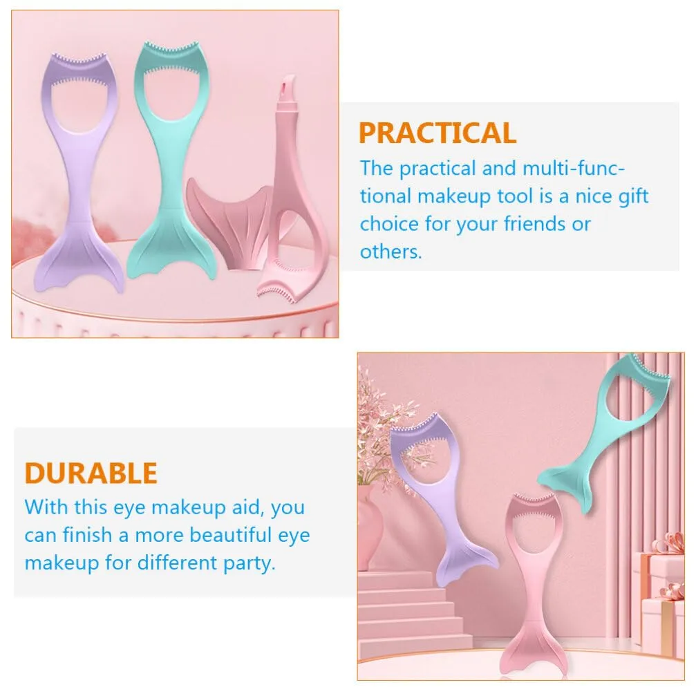 POPETPOP 2pcs Women Eyeliner Makeup Aid Tool Silicone Eyeliner Applicator Multi-functional Eye Makeup Tool for Beginners Easy to Clean Lightweight and Wear-resistant for Lash Lines and Eye