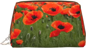 Poppy Flowers Petals Travel-Ready Toiletry Bag, Compact Makeup Organizer For Women