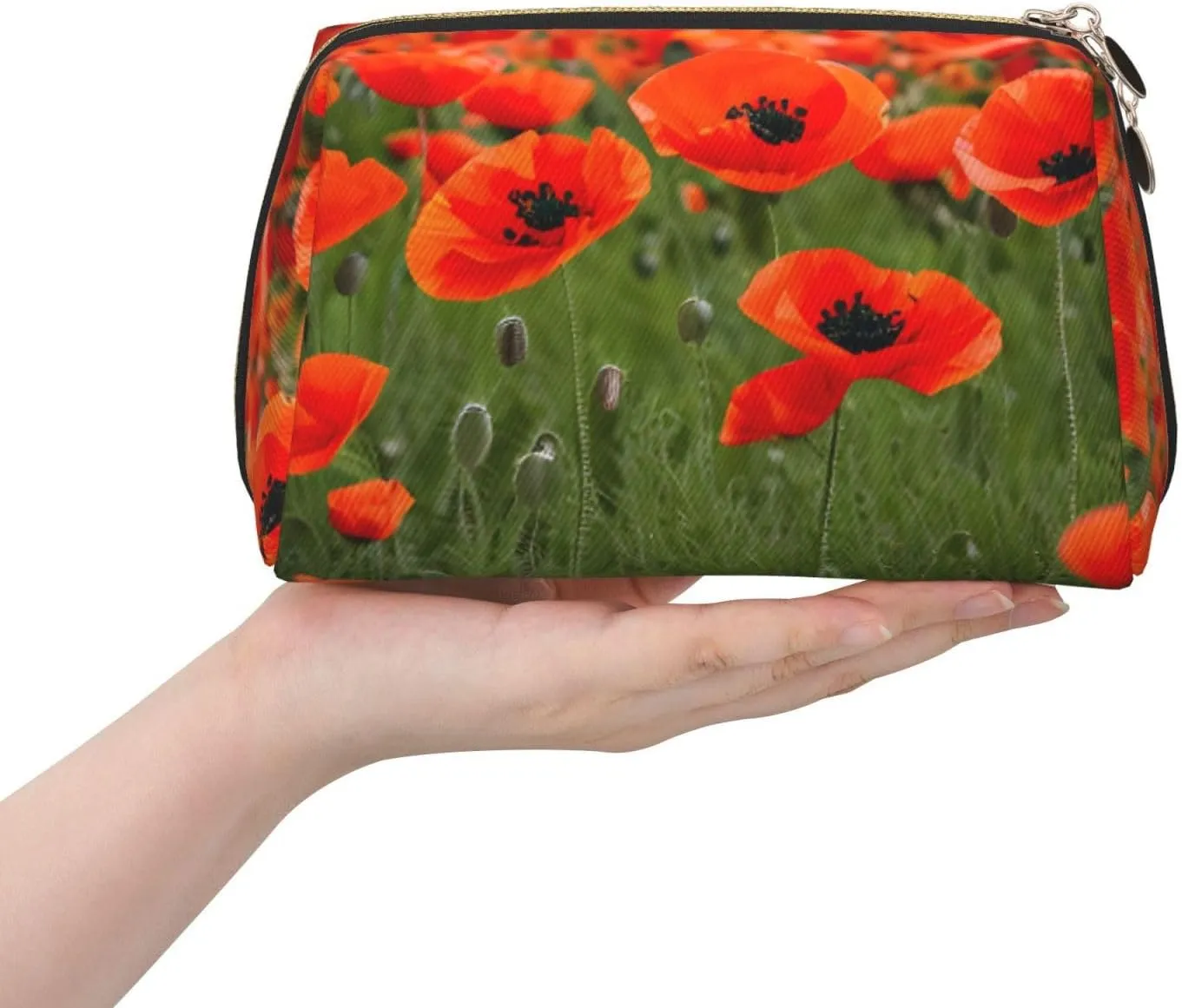 Poppy Flowers Petals Travel-Ready Toiletry Bag, Compact Makeup Organizer For Women