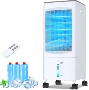 Portable Air Conditioners, 1.6 Gal Fast Cooling Evaporative Air Cooler, Portable AC Unit w/3 Spds & Cooling Mode, Swamp Cooler w/Remote, Windowless Air Conditioner for Room Office Garage