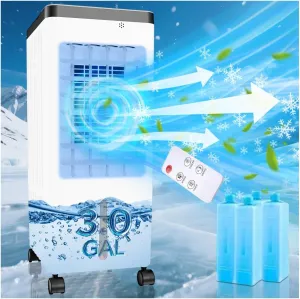 Portable Air Conditioners - 2025 Upgraded Portable AC for Room with 3 Gal Tank, 3 in 1 AC Unit with 7H Timer, 3 Adjustable Speed, Remote Control, Air Cooler for Bedroom Kitchen Small-Rooms