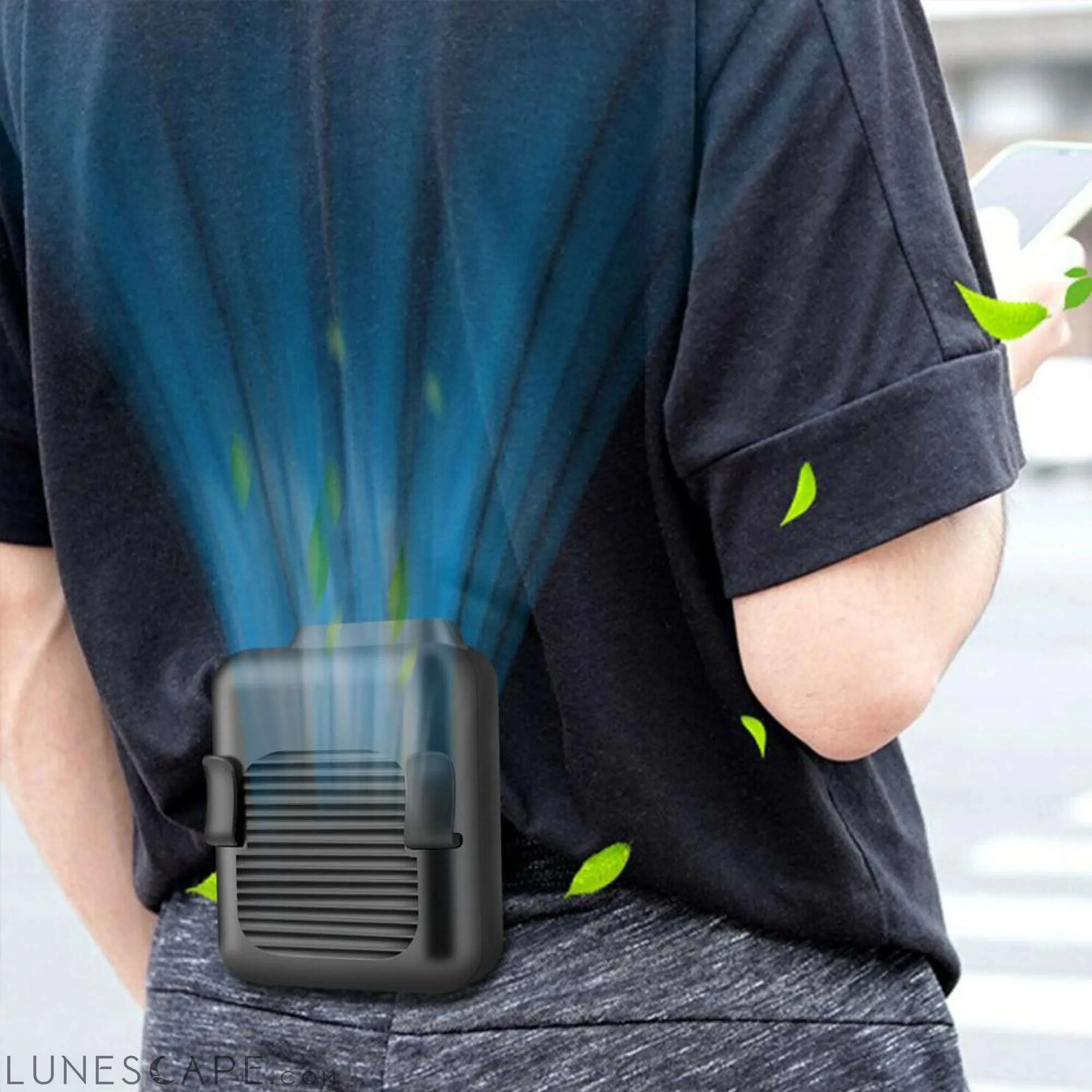 Portable Compact Cooling Fan Hanging Handsfree with Waist Clip