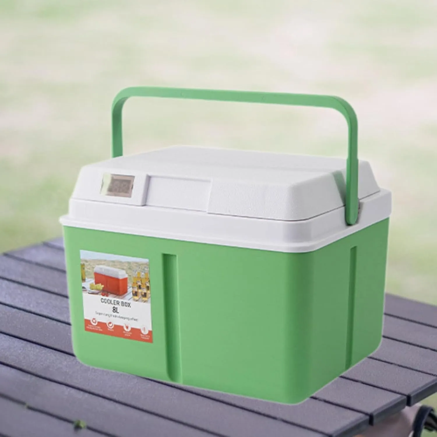 Portable Cooler Box Food Preservation Box with Lock Lid Sturdy Versatile for Beach, Sports with Carry Handle
