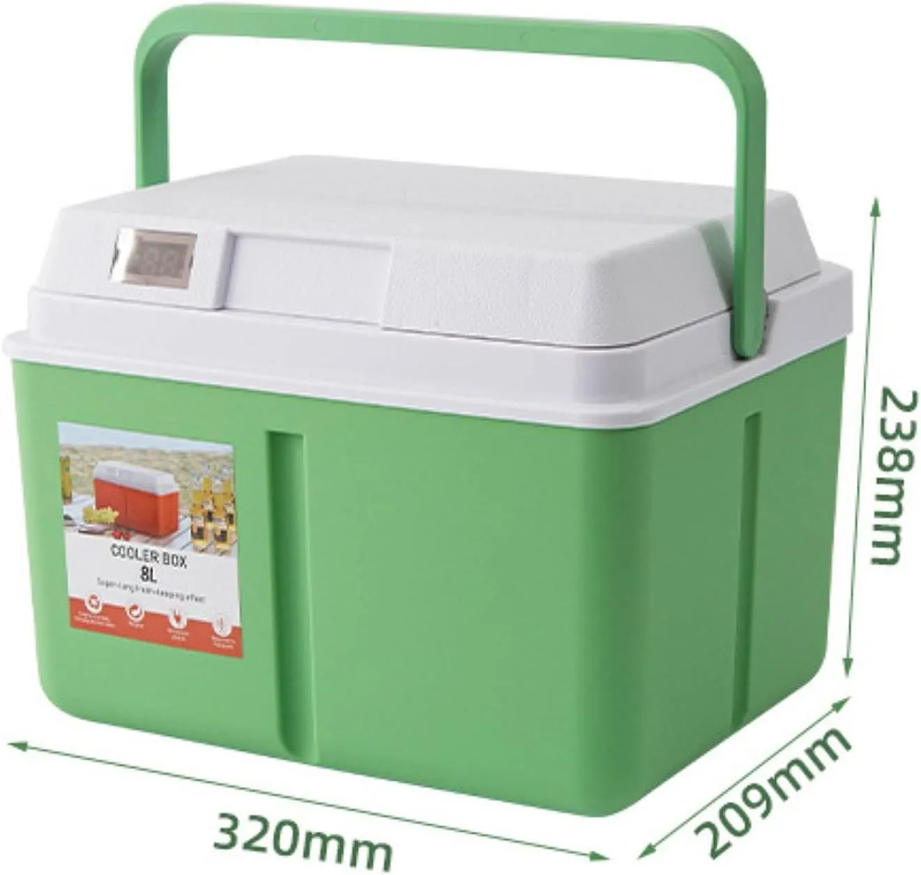 Portable Cooler Box Food Preservation Box with Lock Lid Sturdy Versatile for Beach, Sports with Carry Handle