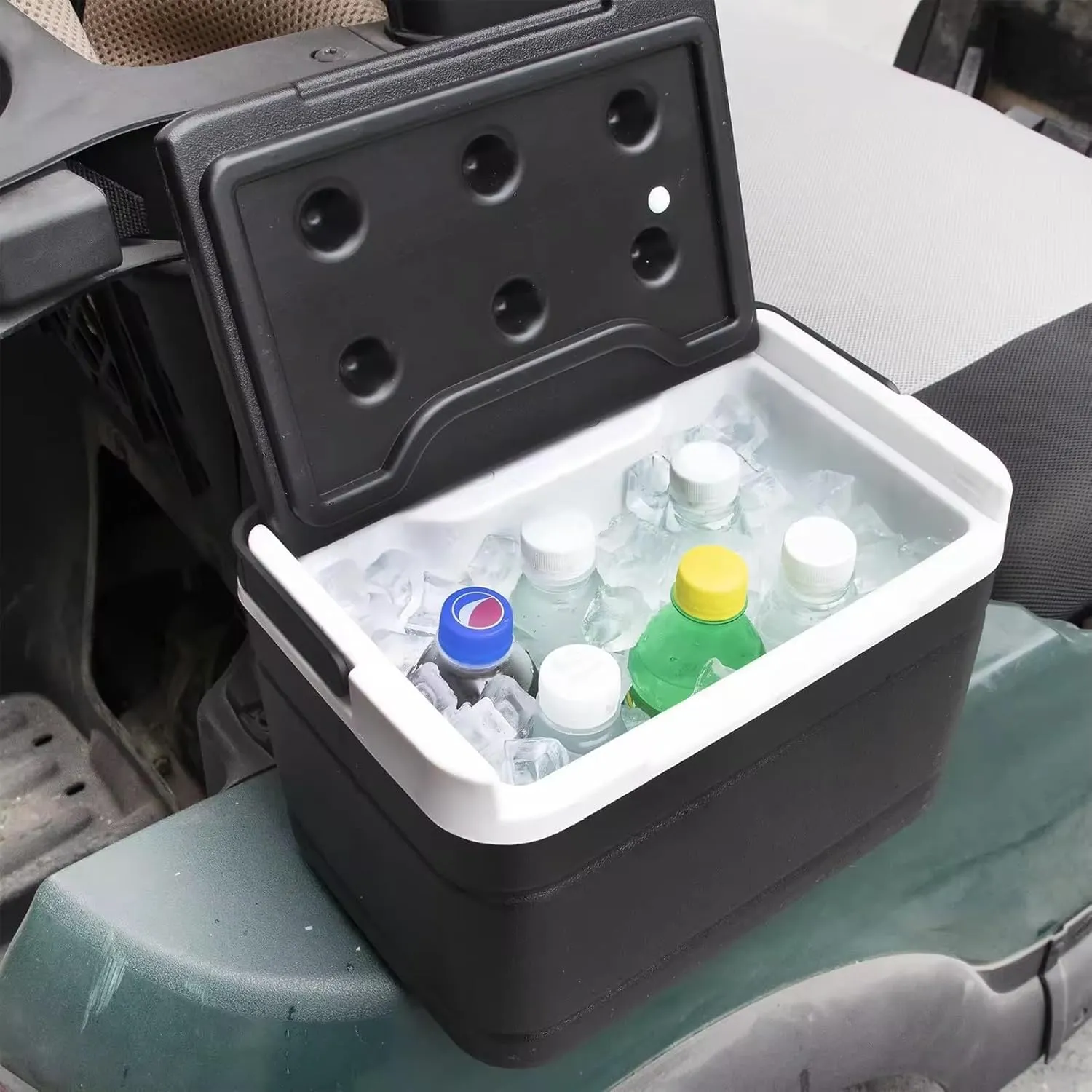 Portable Golf Cart Cooler with Mounting Bracket Kit - Convenient Access and Refreshment on The Go - Compatible with Club Car Precedent Tempo Onward Models