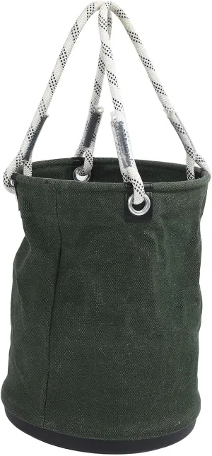 Portable Heavy Duty Canvas Tool Bag 30KG Load Bearing Mini Tool Bucket for Construction Sites, Reliable Solution (Green)