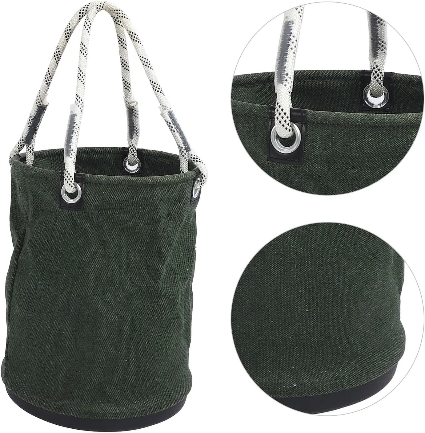 Portable Heavy Duty Canvas Tool Bag 30KG Load Bearing Mini Tool Bucket for Construction Sites, Reliable Solution (Green)