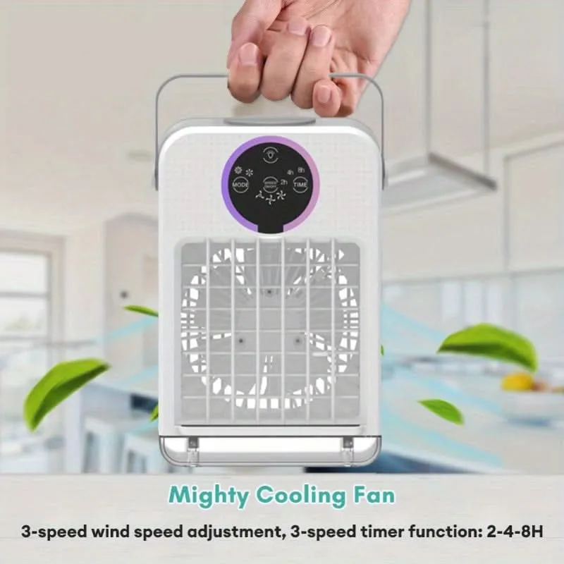 Portable USB Desk Fan with Misting Function – Mini Personal Air Cooler