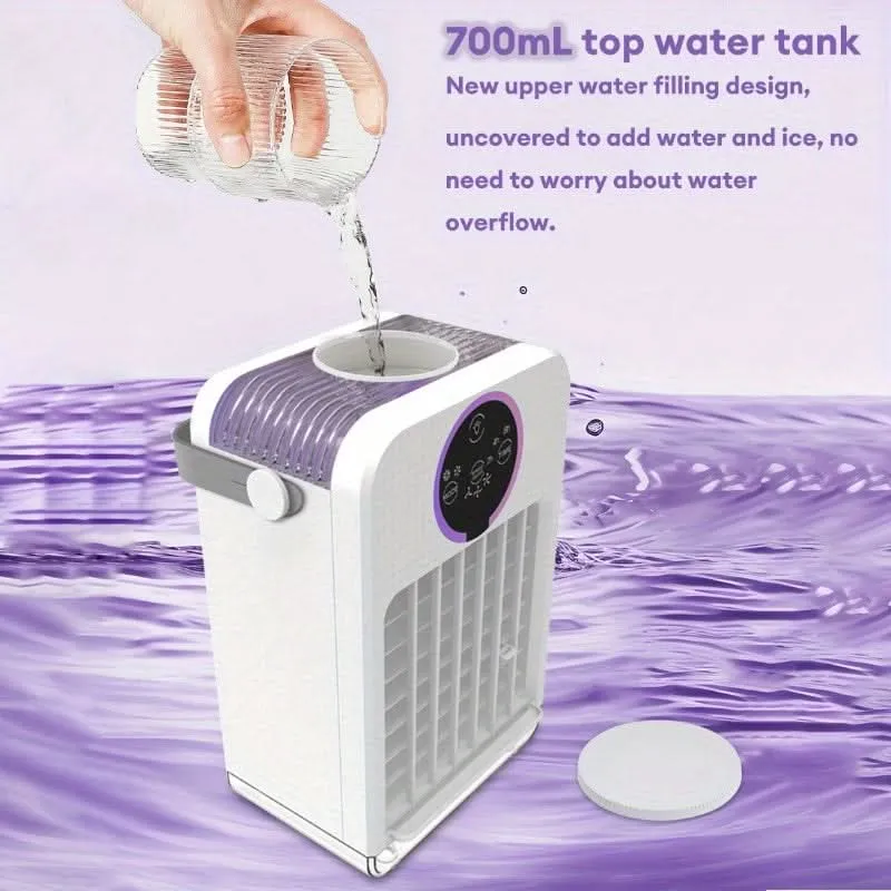 Portable USB Desk Fan with Misting Function – Mini Personal Air Cooler