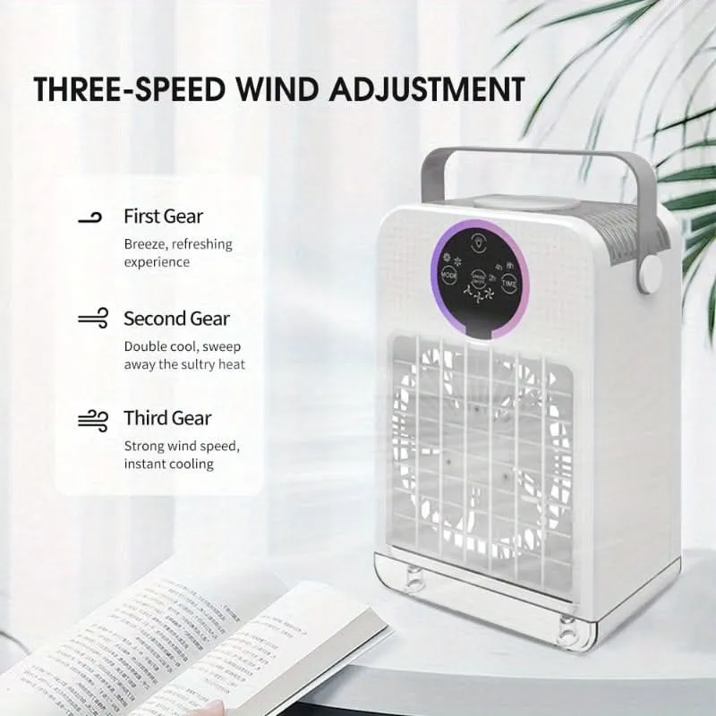 Portable USB Desk Fan with Misting Function – Mini Personal Air Cooler