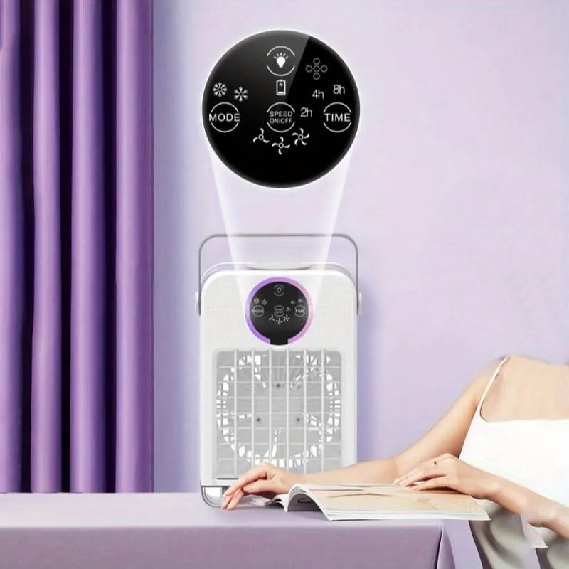 Portable USB Desk Fan with Misting Function – Mini Personal Air Cooler