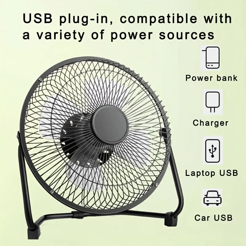 Portable USB Desktop Fan – 360° Adjustable Angle