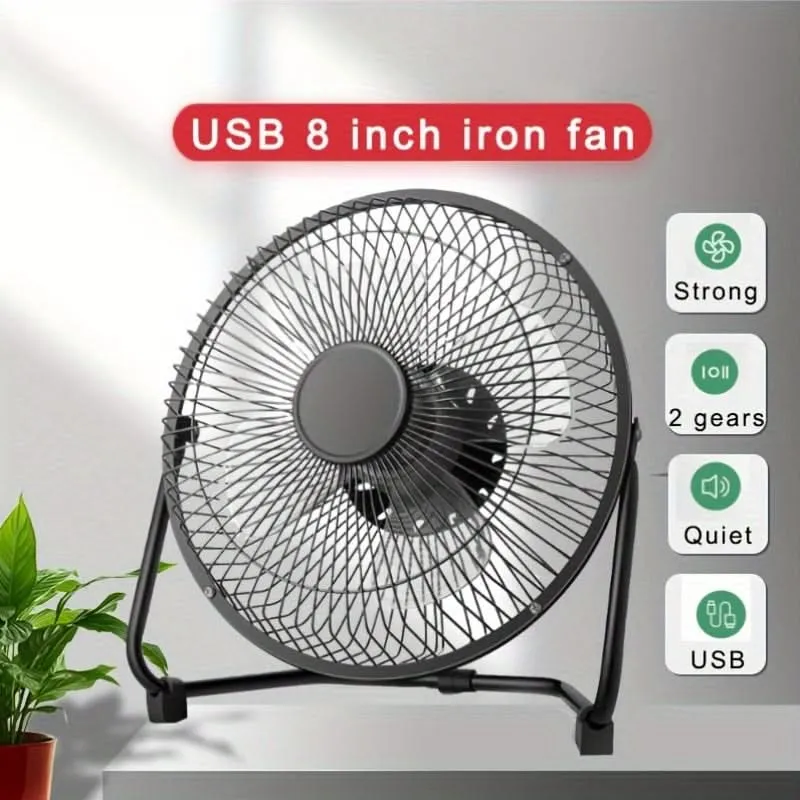 Portable USB Desktop Fan – 360° Adjustable Angle