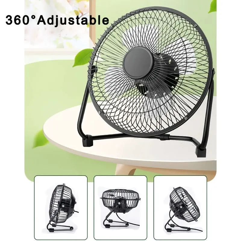 Portable USB Desktop Fan – 360° Adjustable Angle