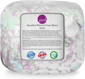 Posh Beanbags Refll Foam Filling, Shredded 10lbs, Multi-Color