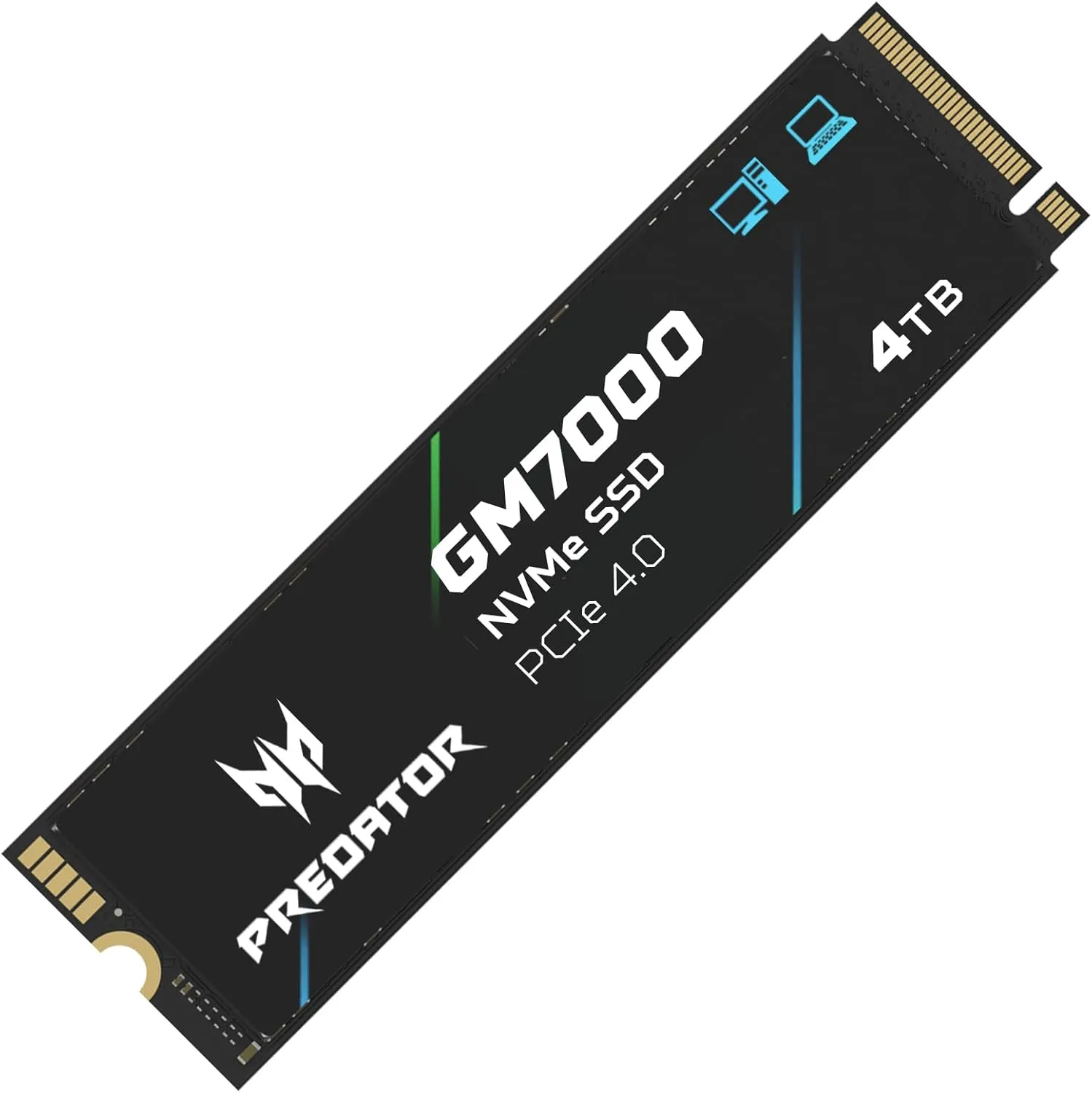 Predator M.2 SSD 4TB GM7000 with DRAM Cache NVMe 1.4 2280 PCIe Gen4×4 Ultra high Speed (Maximum Read: 7400MB/s, max Write: 6700MB/s) 3D NAND TLC Internal SSD Compatible with PS5 Pro - BL.9BWWR.107