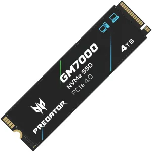 Predator M.2 SSD 4TB GM7000 with DRAM Cache NVMe 1.4 2280 PCIe Gen4×4 Ultra high Speed (Maximum Read: 7400MB/s, max Write: 6700MB/s) 3D NAND TLC Internal SSD Compatible with PS5 Pro - BL.9BWWR.107