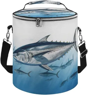 Premium Cooler Bag, Bluefin Tuna Thunnus Print Camping Cooler Bag Camping Gear Adjustable Shoulder Strap Cooler Camping Ice Chest, style