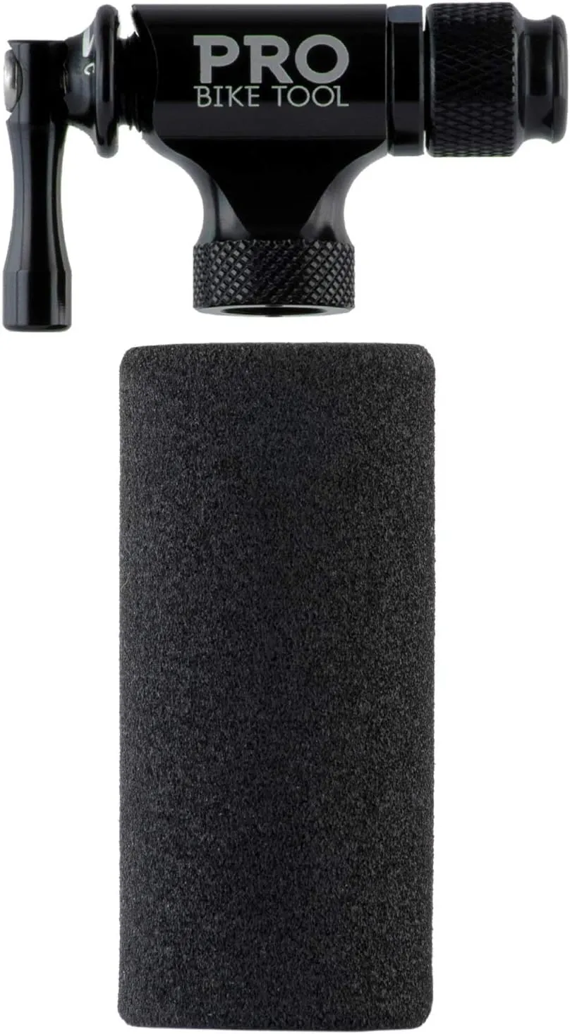 Pro Bike Tool CO2 Inflator Quick & Easy - Presta & Schrader Valve Compatible - Bicycle Tyre Pump for Road & Mountain Bikes - Insulated Sleeve - No CO2 Cartridges Included