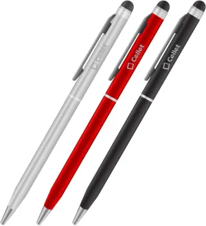 PRO Stylus Pen for Meizu M3 16GB with Ink, High Accuracy, Extra Sensitive, Compact Form for Touch Screens [3 Pack-Black-Red-Silver]