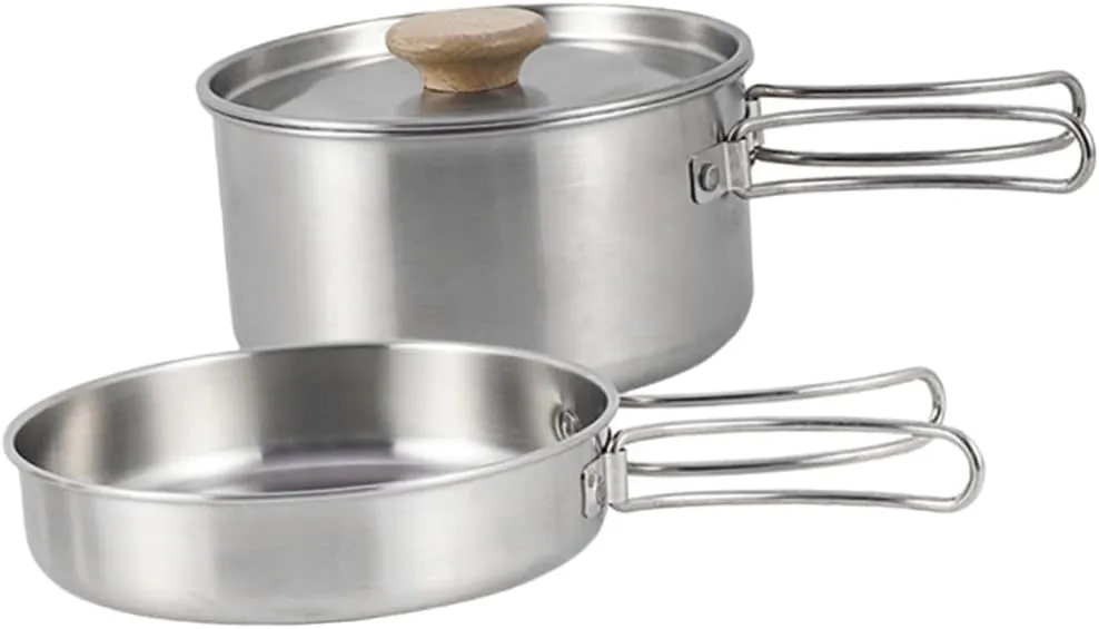 Professional Camping Pot Wear-Resistant Portable Pan Folding Handle Frying Pan Multi-use Cooking Pot Outdoor Camping Kitchenware
