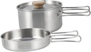 Professional Camping Pot Wear-Resistant Portable Pan Folding Handle Frying Pan Multi-use Cooking Pot Outdoor Camping Kitchenware