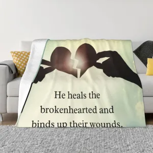 Psalm 14：73 60"X50" Flannel Blanket - 100% Soft Polyester, Lightweight and Warm, Suitable for Families, Camping, Travel