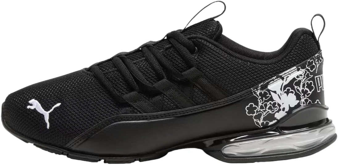 PUMA Womens Riaze Prowl Floral Lace Up Sneakers Shoes Casual Black/White
