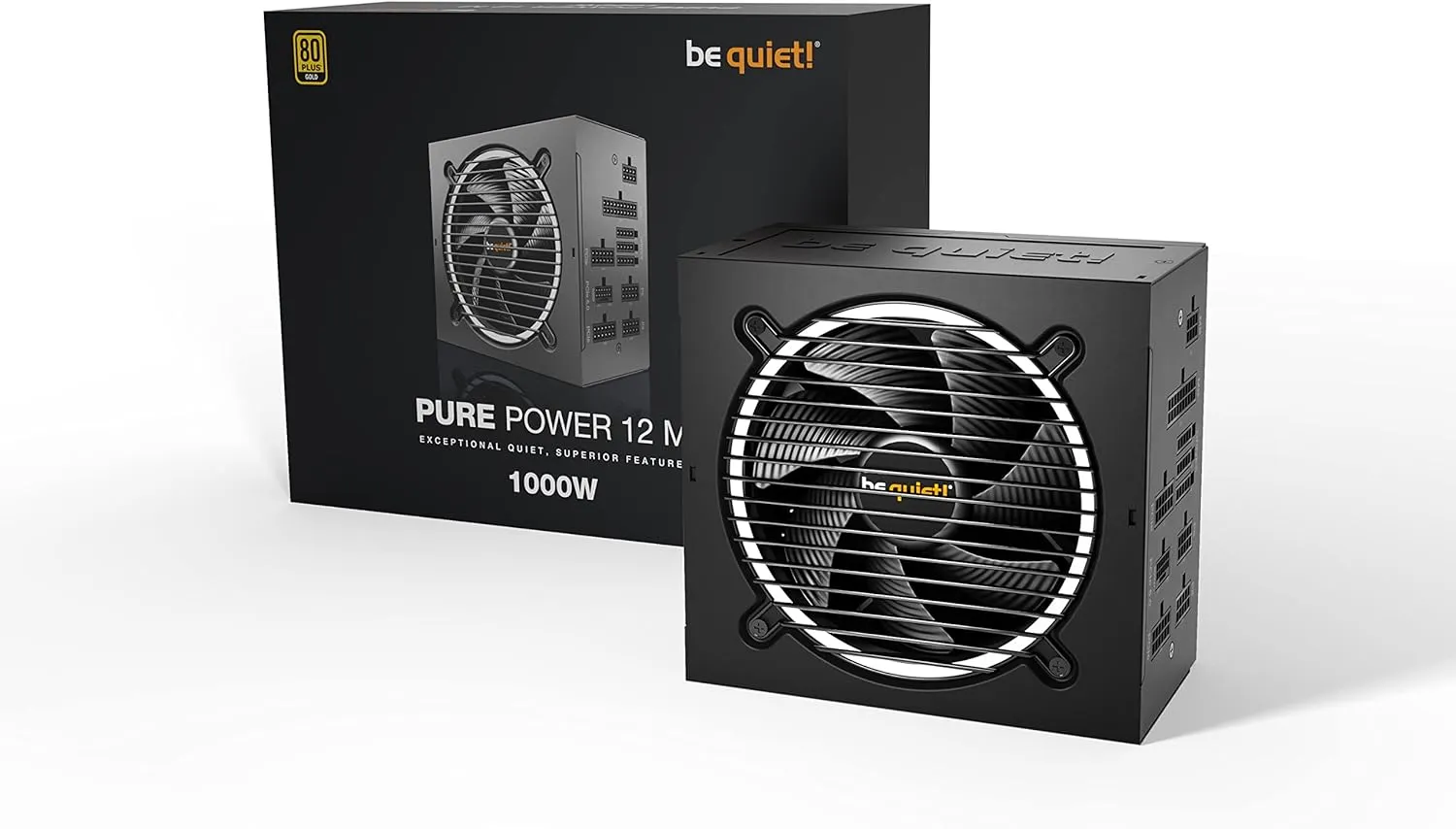 Pure Power 12 M 1000W | ATX 3.1 Compliant | 80 Plus® Gold | Modular Power Supply | for PCIe 5.0 GPUs and GPUs with 6 2 pin connectors | 12VHPWR Cable Included | Silent 120mm be quiet! Fan - BN506