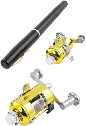 Purple Pocket Fishing Rod – Travel-Size Telescopic Rod and Reel Kit for Beginners and Kids