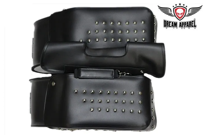 PVC Motorcycle Saddlebag With Studs