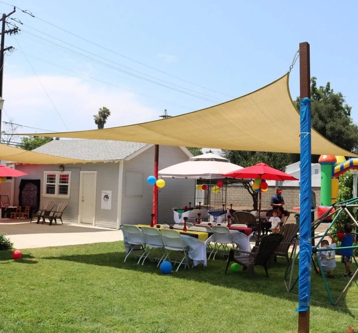 Quictent 20X20FT 185G HDPE Square Sun Shade Sail Canopy 98% UV Block Outdoor Patio Garden with Hardware Kit (Sand)