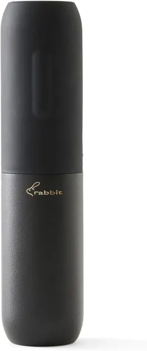 Rabbit Compact Electric Corkscrew - Cordless Wine Opener with Built-In Foil Cutter, Rechargeable Battery, and Portable Design - Barware Essential and Kitchen Tools (Black)