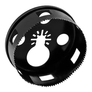 Rack-A-Tiers Round Multi-Tool Hole Saw. Cutting recessed Lights with oscillating Multi-Tool, Round Holes in Drywall (3 3/8) (42675)