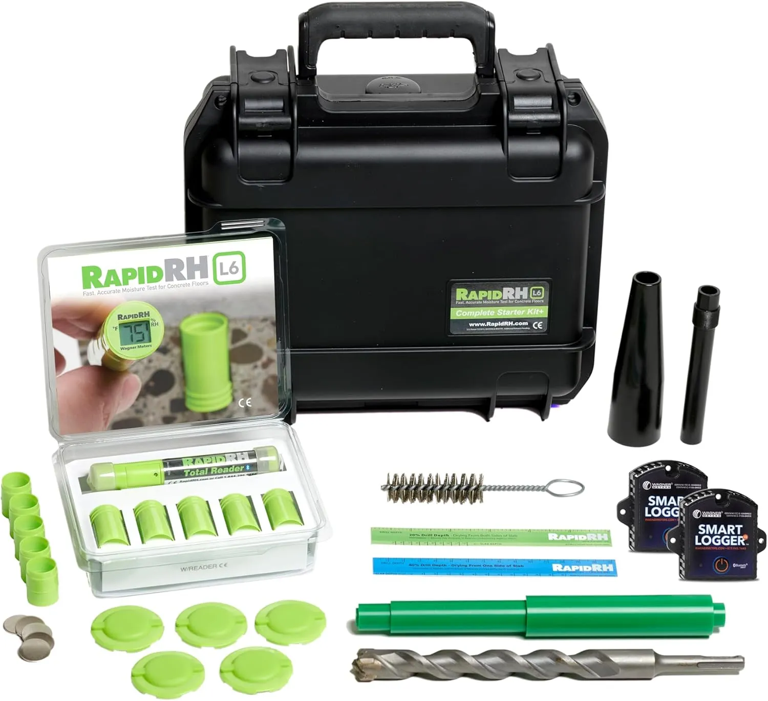 Rapid RH L6 Concrete Moisture Test Starter Kit  (Fahrenheit) | Accurate ASTM F2170 Compliant Concrete Testing Kit for Contractors & Flooring Installers