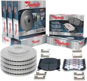 Raybestos Element3 Automotive Replacement Front and Rear Brake Rotors and Pads for 2012-2020 Dodge Durango, 2013-2021 Jeep Grand Cherokee Model Years Brake Kit