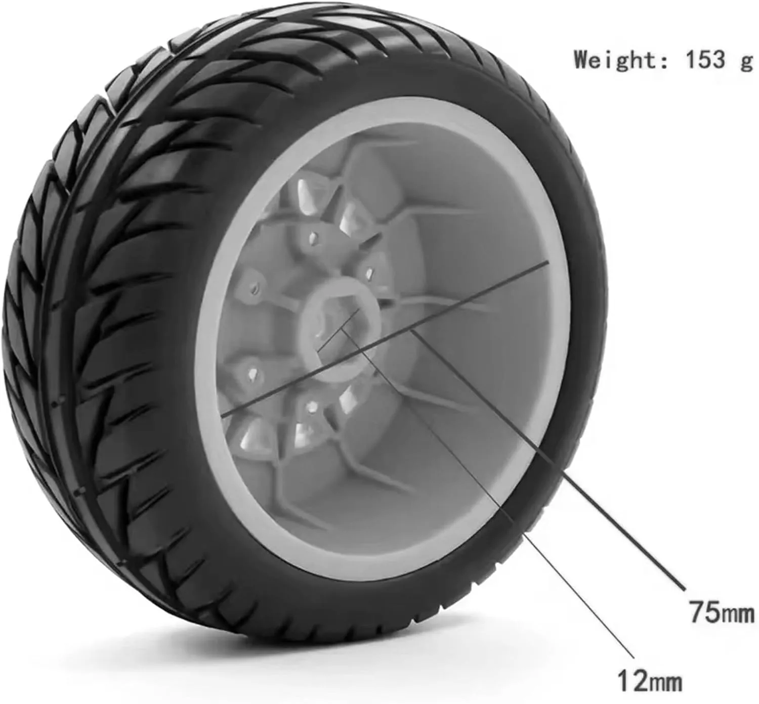Rc Car Wheel Rim Tire Compatible with Universal 1/8 1/10 Tires Wheel RC for Model Short Course Truck General Road Tire Upgrade 3 Adapters 12MM 14MM 17MM(Black)