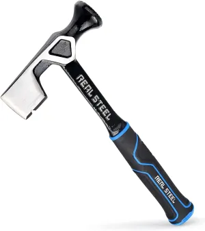 REAL STEEL Ultra Onepiece Steel Drywall Hammer with Milled Face, 14 oz Wall Board Tool 0521