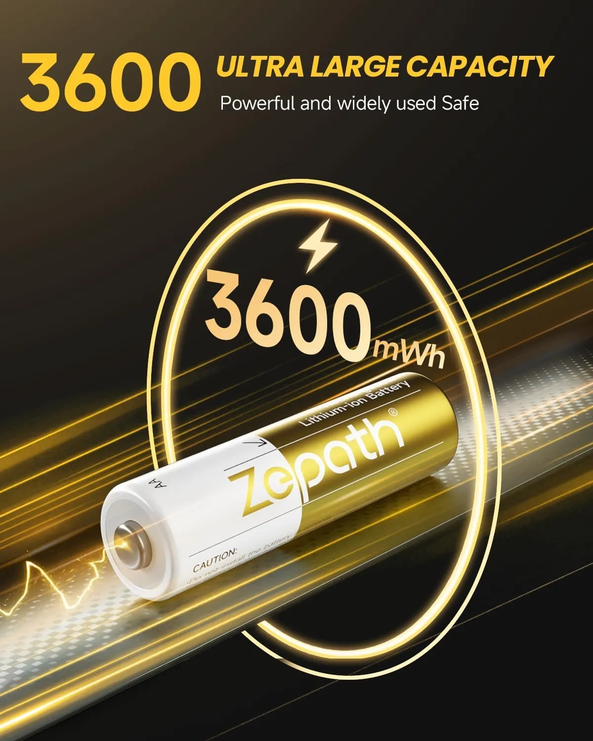 Rechargeable AA Lithium Batteries 8 Pack with Fast Charger, 3600mWh High Capacity 1.5V High Power AA Lithium ion Battery,Double A Batteries up to 2000  Cycle Times