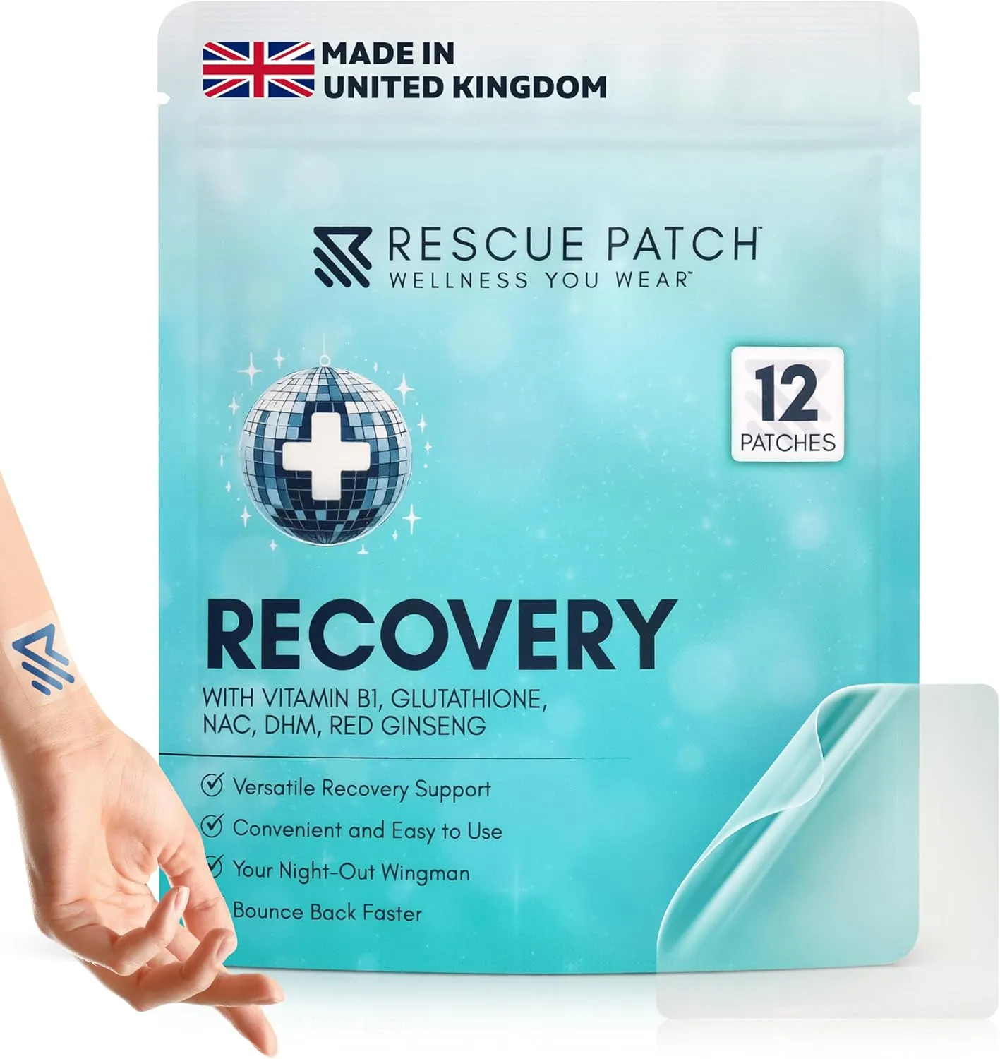 Recovery Patch, Sleep Recovery Patch, Drinking Patches for After Party Relief, Natural Party Recovery Patches for Hydration and Energy Support, Thrive Patches(1, 12, Count)