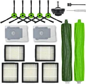 Replacement Parts Accessories for iRobot Roomba J Plus Series J5  J6  J7  J8  J9  Robotic Vacuum Cleaner Attachment Kit,1 Main Brush, 2 Dirt Bag, 5 Black Side Brush, 5 Filter, 1 Front Caster Wheel