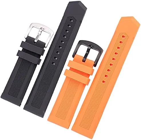 Replacement Watch Straps 22mm Silicone Watch Band Strap Men Black Sport Diving Rubber Watchbands Stainless Steel Pin Buckle Clock Bracelet Accessories (Band Color : Hot Pink, Band Width : 22mm)