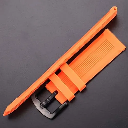 Replacement Watch Straps 22mm Silicone Watch Band Strap Men Black Sport Diving Rubber Watchbands Stainless Steel Pin Buckle Clock Bracelet Accessories (Band Color : Hot Pink, Band Width : 22mm)
