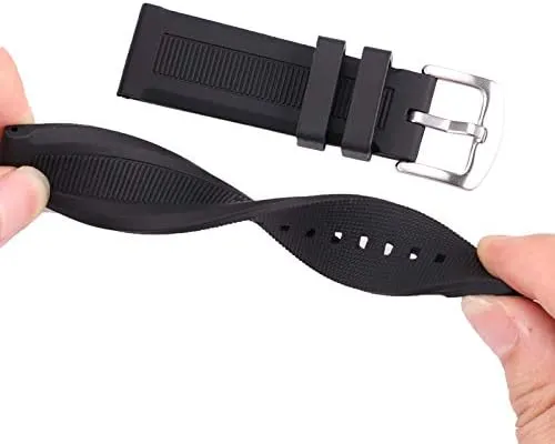 Replacement Watch Straps 22mm Silicone Watch Band Strap Men Black Sport Diving Rubber Watchbands Stainless Steel Pin Buckle Clock Bracelet Accessories (Band Color : Hot Pink, Band Width : 22mm)